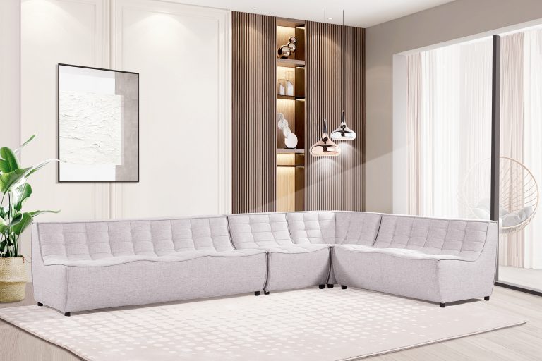 Domus Corner Seat Sofa upholstered in ‘Domus’ Linen Fabric